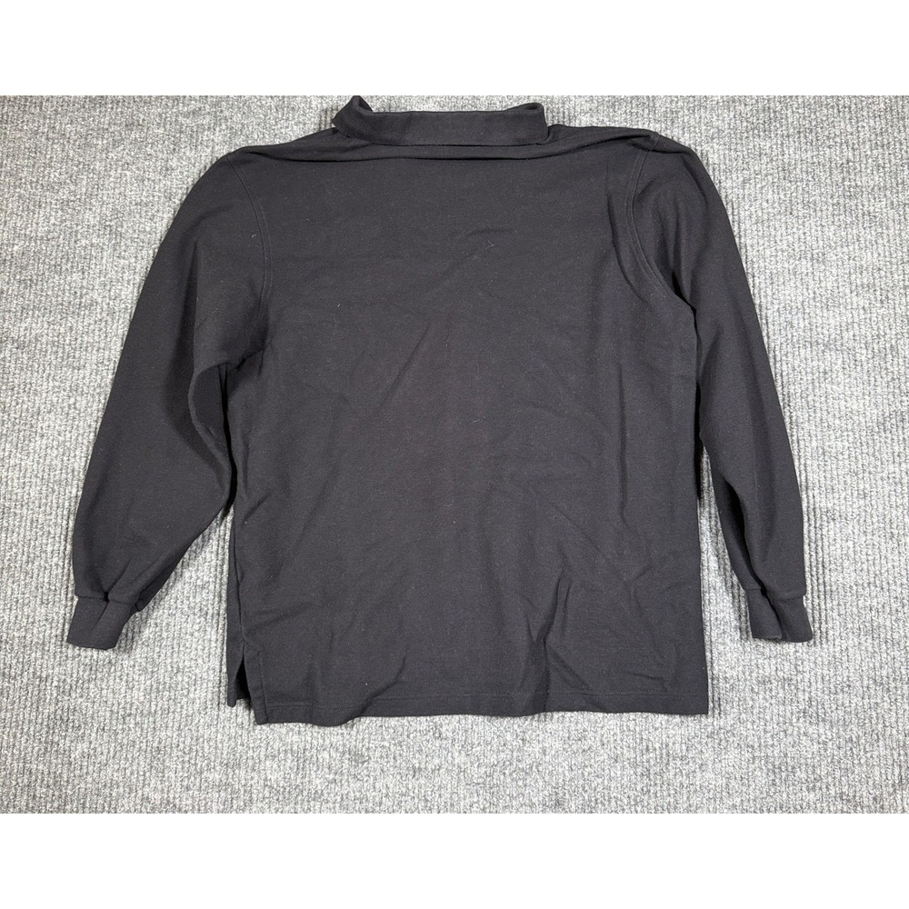 Lands End Mens XL Long Sleeve Polo Shirts Black Cotton Made in USA Vintage - Picture 5 of 6